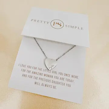 Pretty Simple Sweet Heart Necklace Daughter