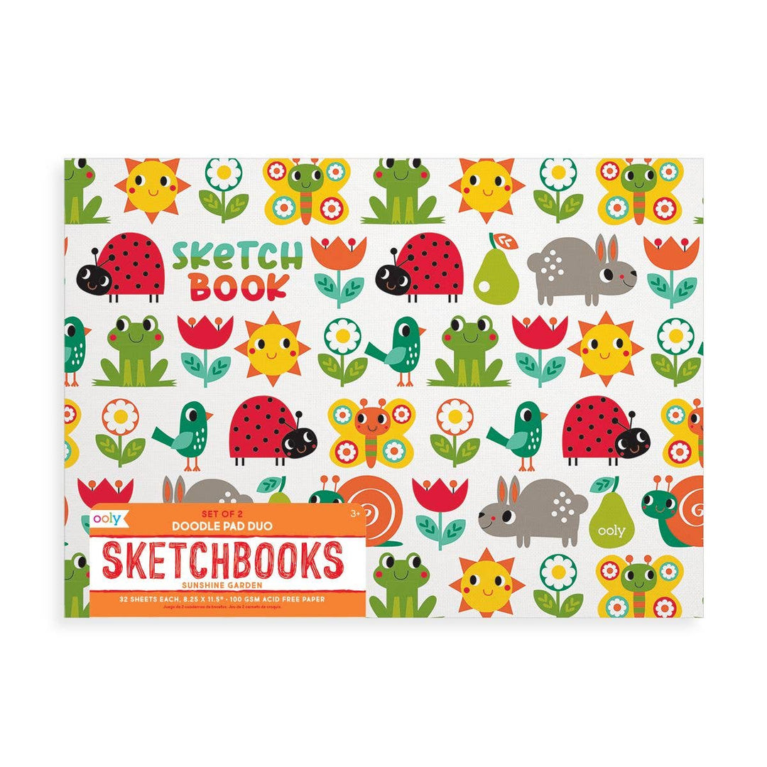 OOLY Doodle Pad Duo Sketchbooks: Sunshine Garden - Set of 2