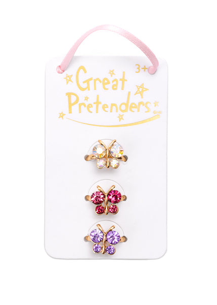 Great Pretenders Boutique Butterfly Gem Ring Set