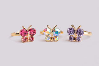 Great Pretenders Boutique Butterfly Gem Ring Set