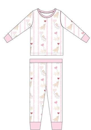 Kiki + Lulu - Dog Valentine Kids Pajamas