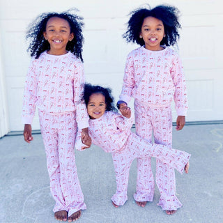 Sweet Wink - Candy Cane Lane Christmas Flare Legging - Kids Clothing