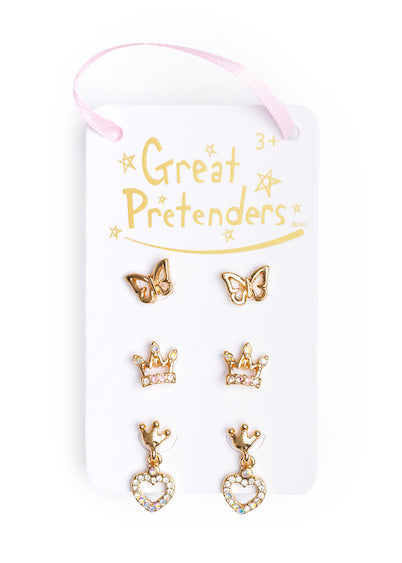 Great Pretenders Boutique Royal Crown Studded Earrings