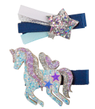 Great Pretenders Boutique Navy Unicorn Star Hairclip