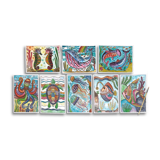 OOLY Hidden Colors Magic Paint Sheets (9 PC Set)- Magic Ocean