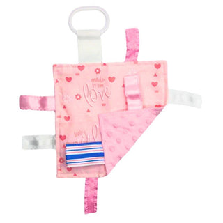 Baby Jack and Company - Baby Girl Newborn Hospital Blanket Blue Pink Tag Lovey Toy