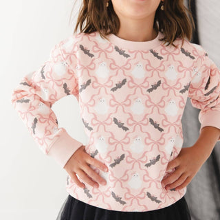 Sweet Wink - Bat And Ghost Trellis Halloween Sweatshirt - Kids Clothing