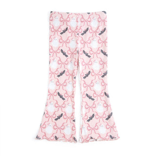Sweet Wink - Bat And Ghost Trellis Halloween Flare Legging -Kids Clothing