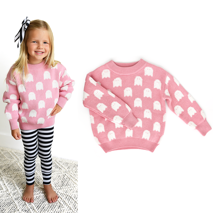 Gigi and Max - Pink Ghosts Sweater Kids Clothing Play Wear Halloween