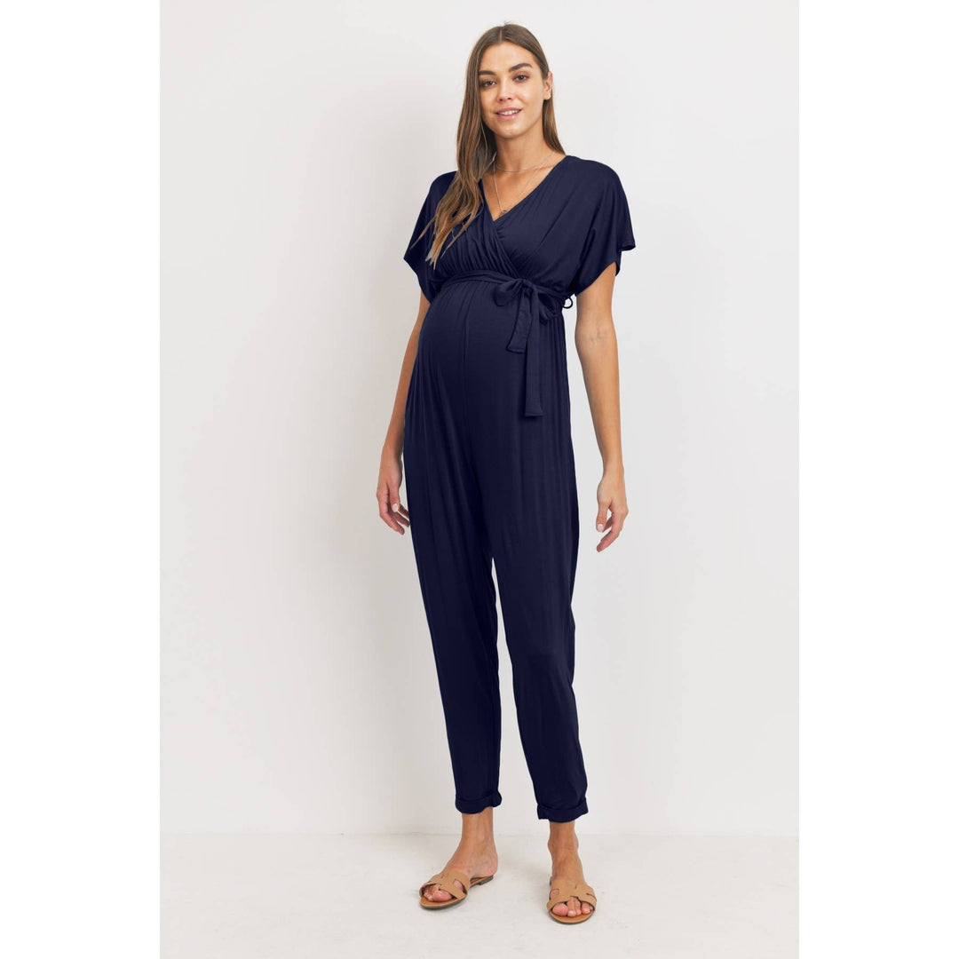 Hello Miz - Dolman Sleeve Nursing Tapered Jumpsuit