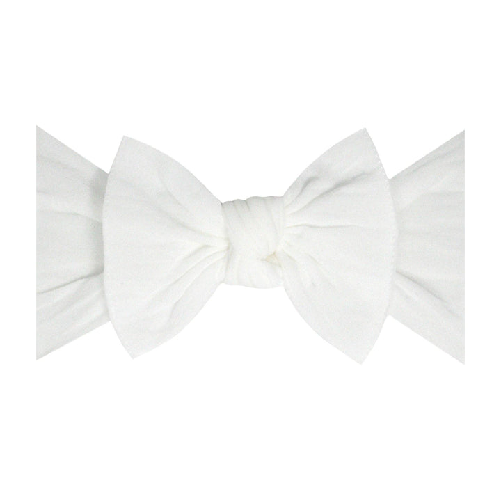 Baby Bling Bows - THE KNOT Soft nylon headband: white