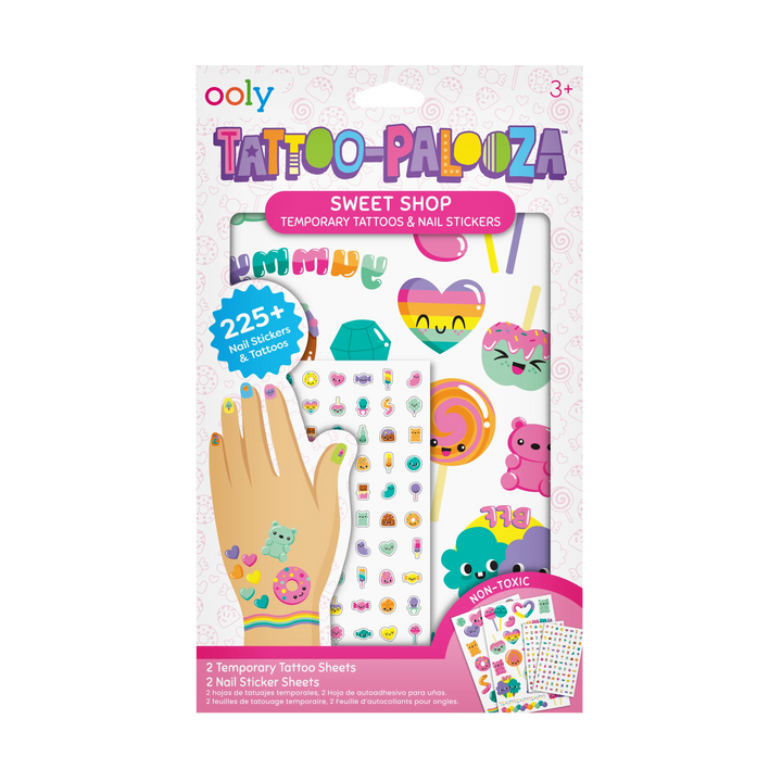 OOLY - Tattoo Palooza Nail Stickers & Temporary Tattoo- Sweet Shop