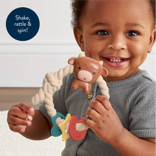 Itzy Ritzy - Ritzy Rattle™ Silicone Teether Rattles: Highland Cow