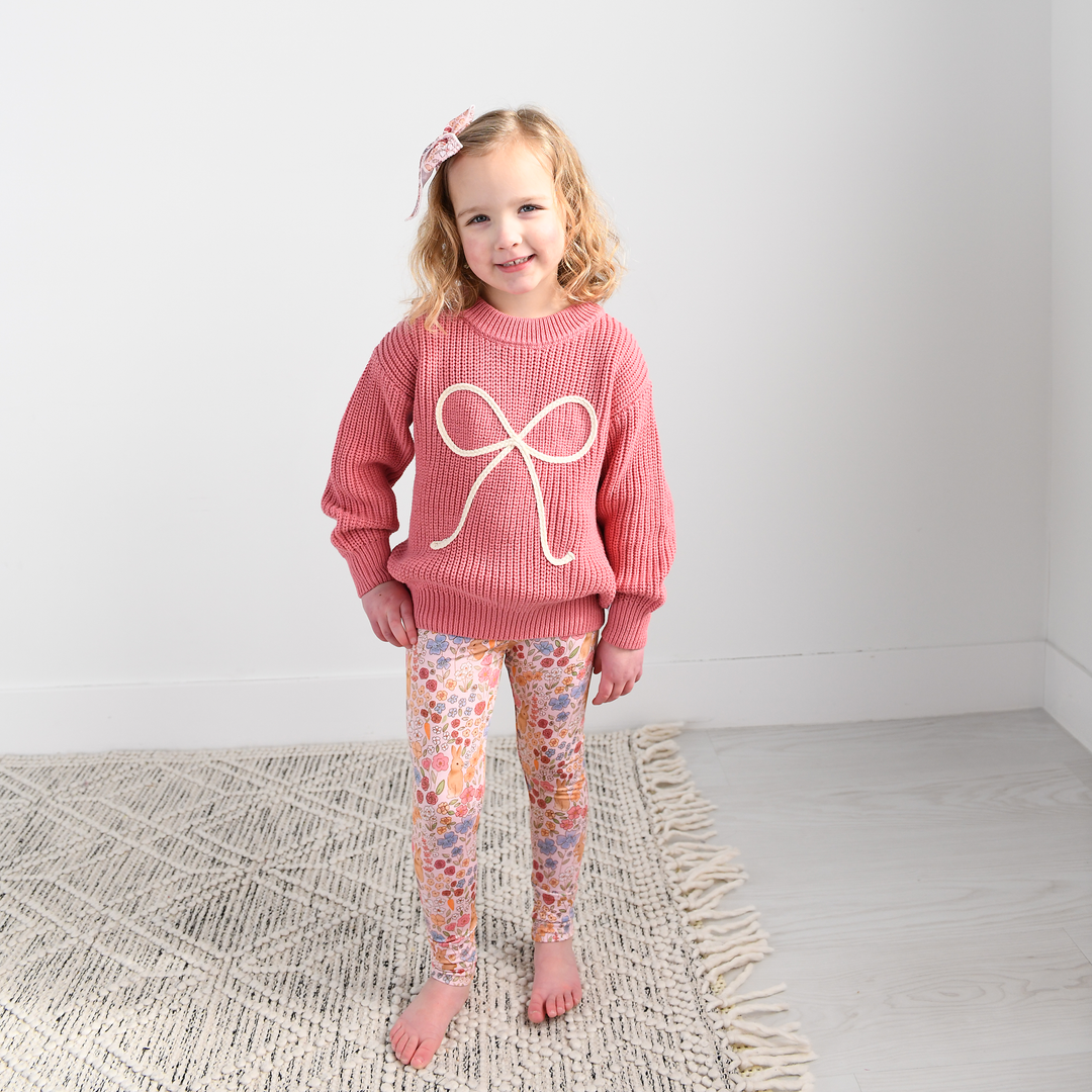 Gigi and Max - Bow Sweater Easter Spring Soft Oversize Kids Toddler Top