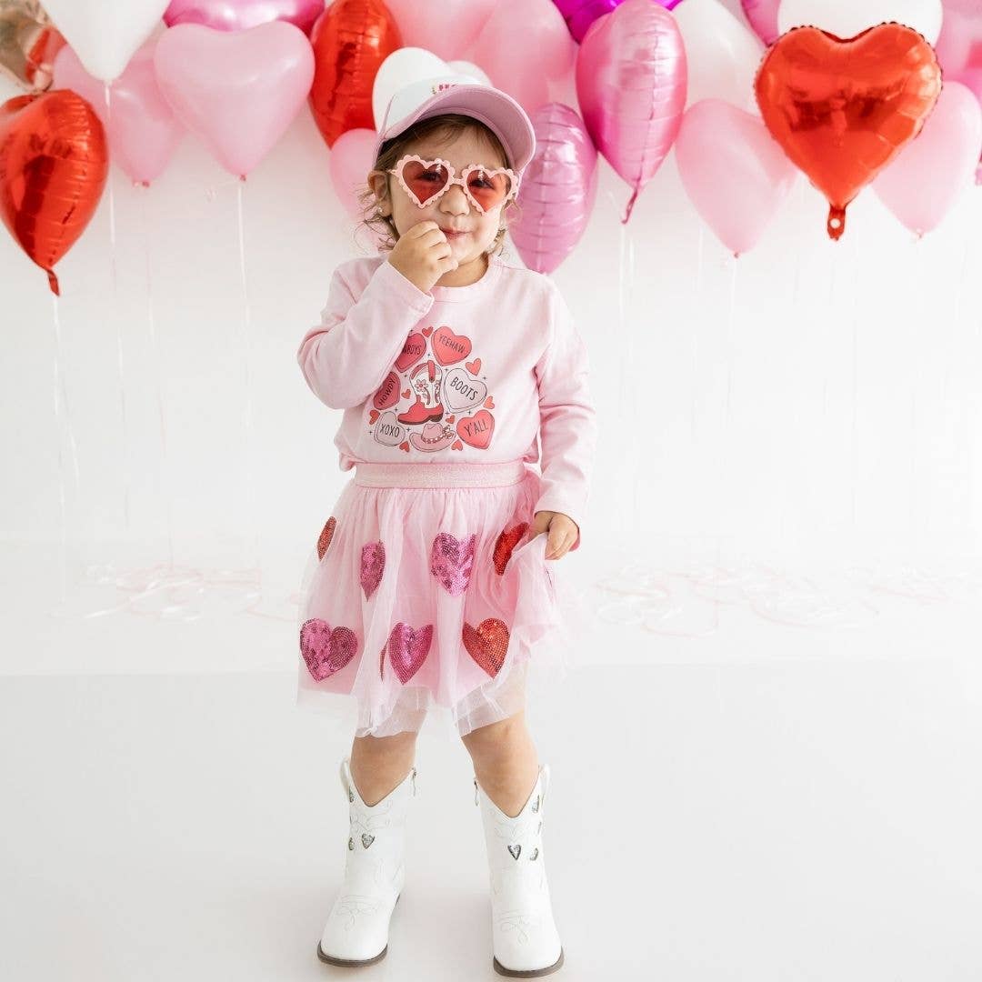 Sweet Wink - Sequin Heart Valentine's Day Tutu - Girls Clothes