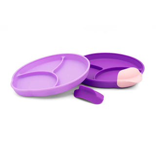 321 Grow - 321 Grow Silicone Easy Scoop & Hold Plate Set- Ocean