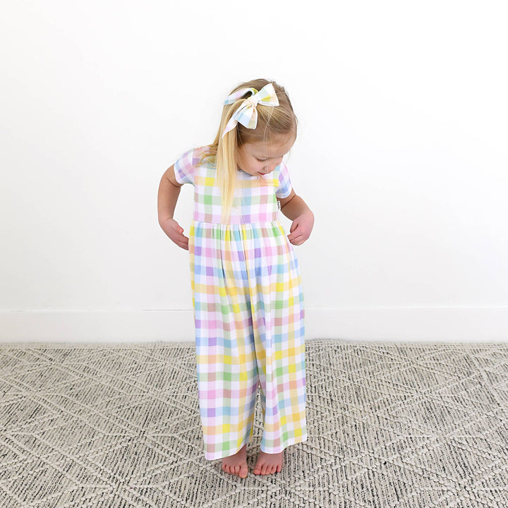 Gigi and Max - Winnie Pastel Plaid Romper Easter One Piece Outfit