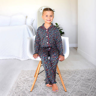 Gigi and Max - Isabelle KIDS RUFFLE LOUNGE SET Bamboo Floral Girls Clothing