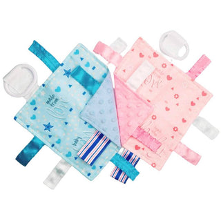 Baby Jack and Company - Baby Boy Newborn Hospital Blanket Blue Pink Tag Lovey Toy