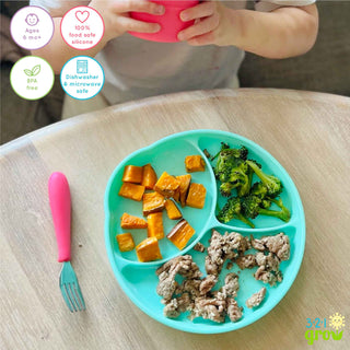 321 Grow - 321 Grow Silicone Easy Scoop & Hold Plate Set - Midnight
