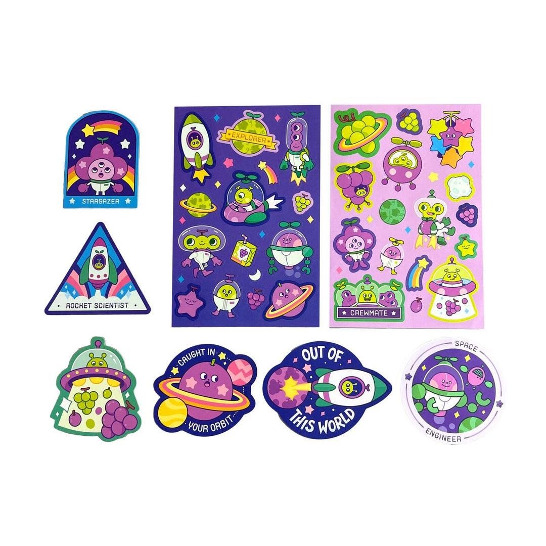 OOLY Stickiville Stickers: Galaxy Grapes - Scented