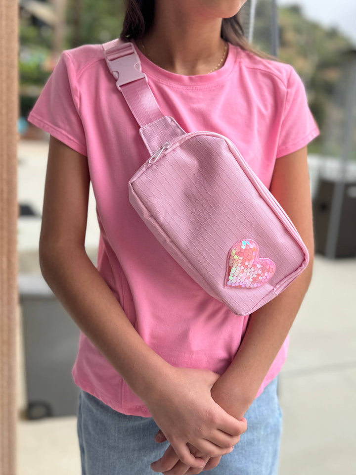 Tiny Treats and ZOMI GEMS - Sequin Heart Belt Bag for Kids