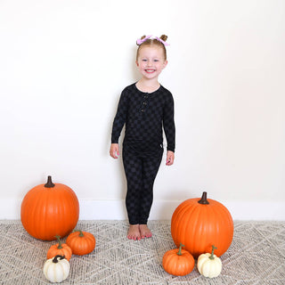 Gigi and Max - Frankie TWO PIECE Bamboo Halloween Checks Outfit