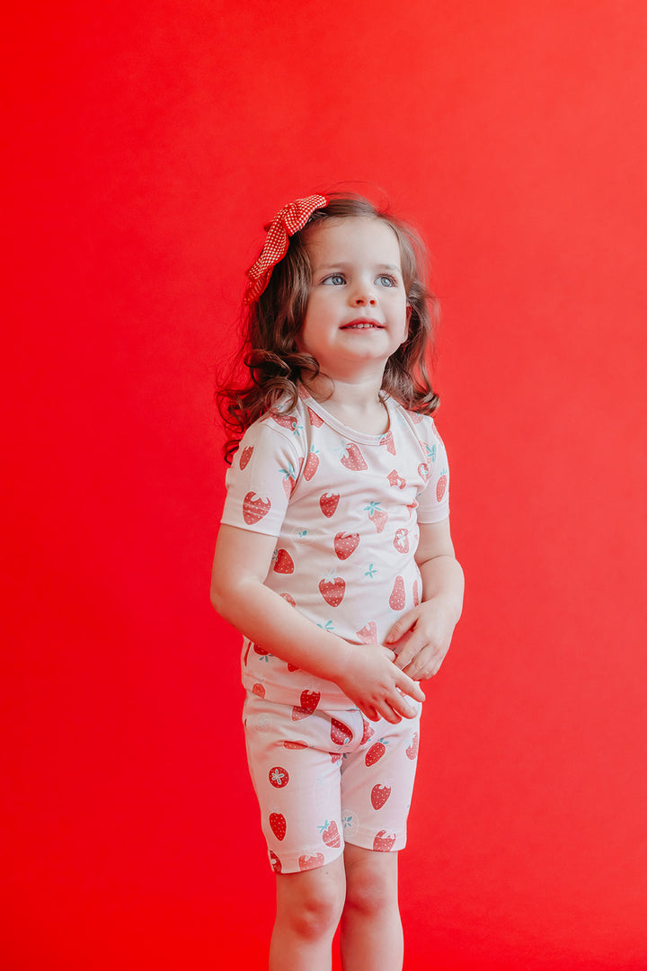 Copper Pearl 2 Piece Short Sleeve Pajama Set Strawberry