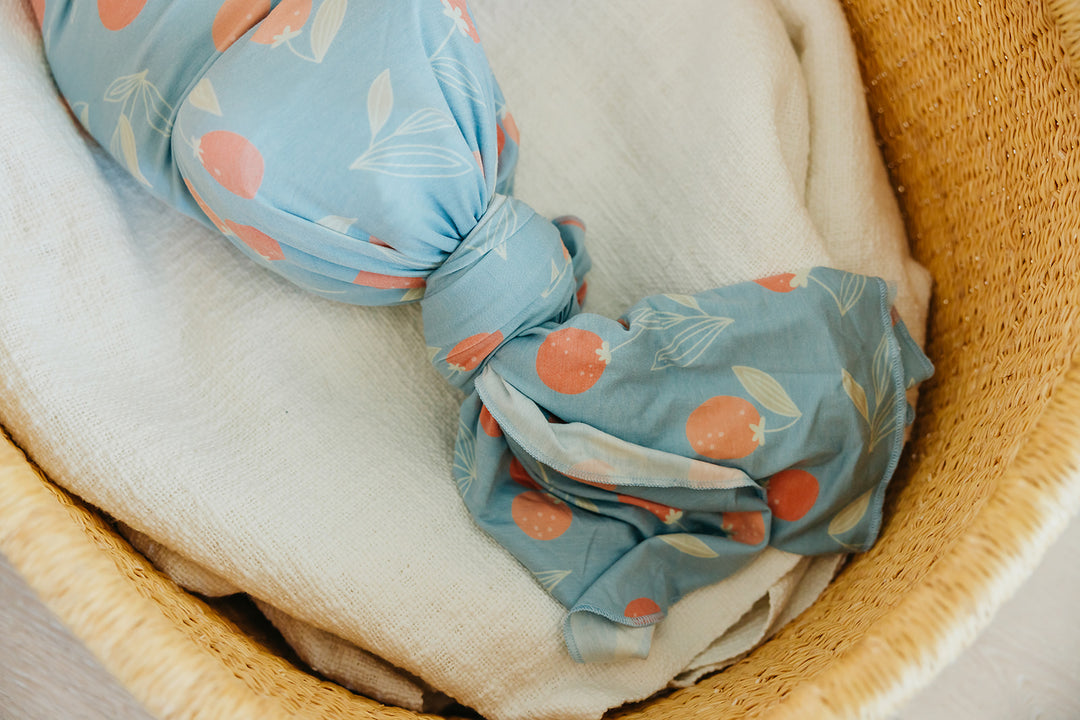 Copper Pearl Knit Swaddle Blanket Clementine