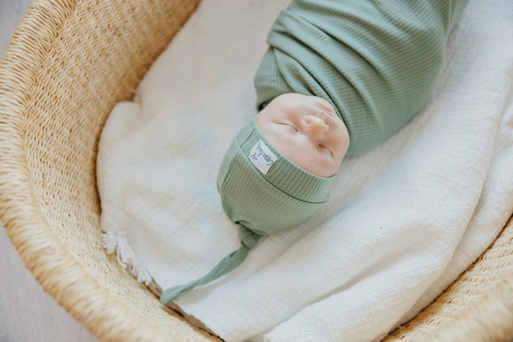 Copper Pearl Knit Swaddle Blanket Clover Rib