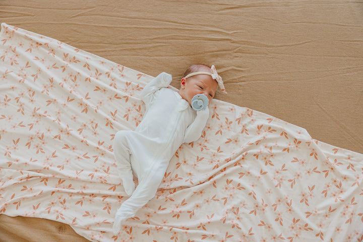 Copper Pearl Knit Swaddle Blanket Rue