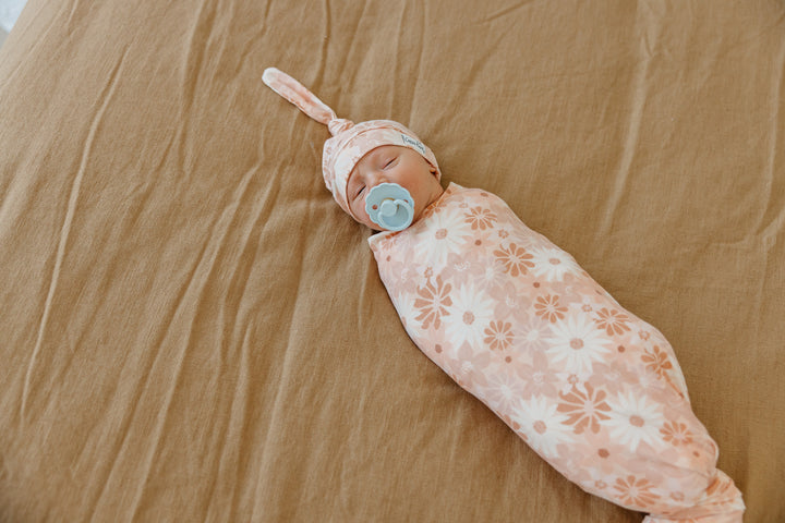 Copper Pearl Knit Swaddle Blanket Penny