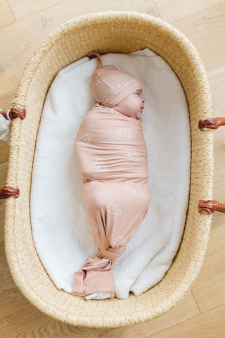 Copper Pearl Knit Swaddle Blanket Cooper