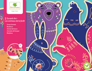 Sycamore - Les Perles - Scratch Art Wooden Animals