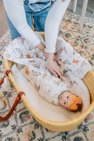 Copper Pearl Knit Swaddle Blanket Luna