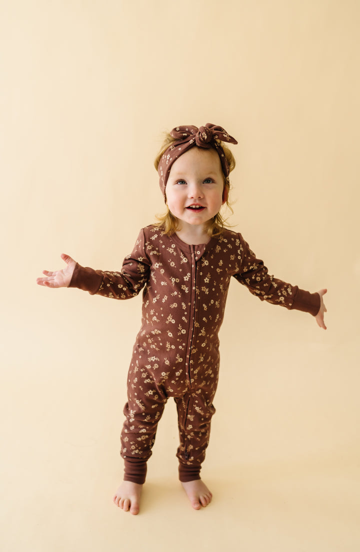 MakeMake Organics 2-Way Zip Romper - Winter Bloom