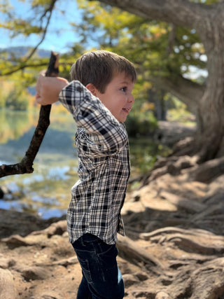 Me & Henry Atwood Woven Shirt Black/Cream