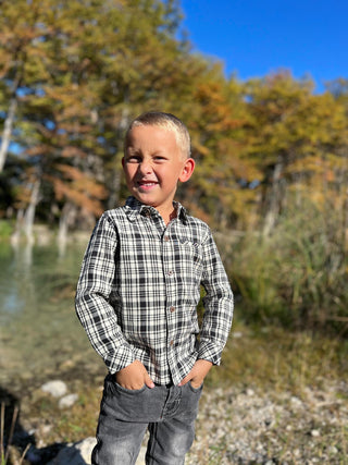 Me & Henry Atwood Woven Shirt Black/Cream