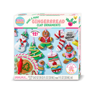Bright Stripes Make & Paint Gingerbread Clay Ornaments