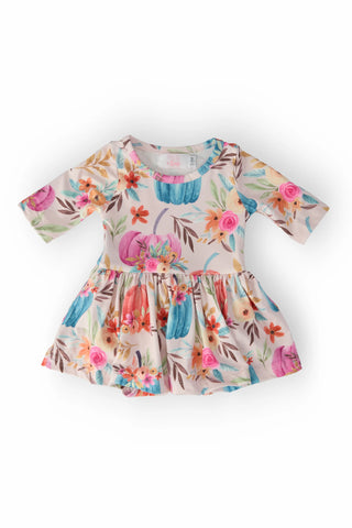 Mila & Rose Harvest Blooms 3/4 Sleeve Twirl Bodysuit