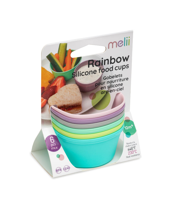 Melii Baby Rainbow Silicone Food Cups - 6pcs
