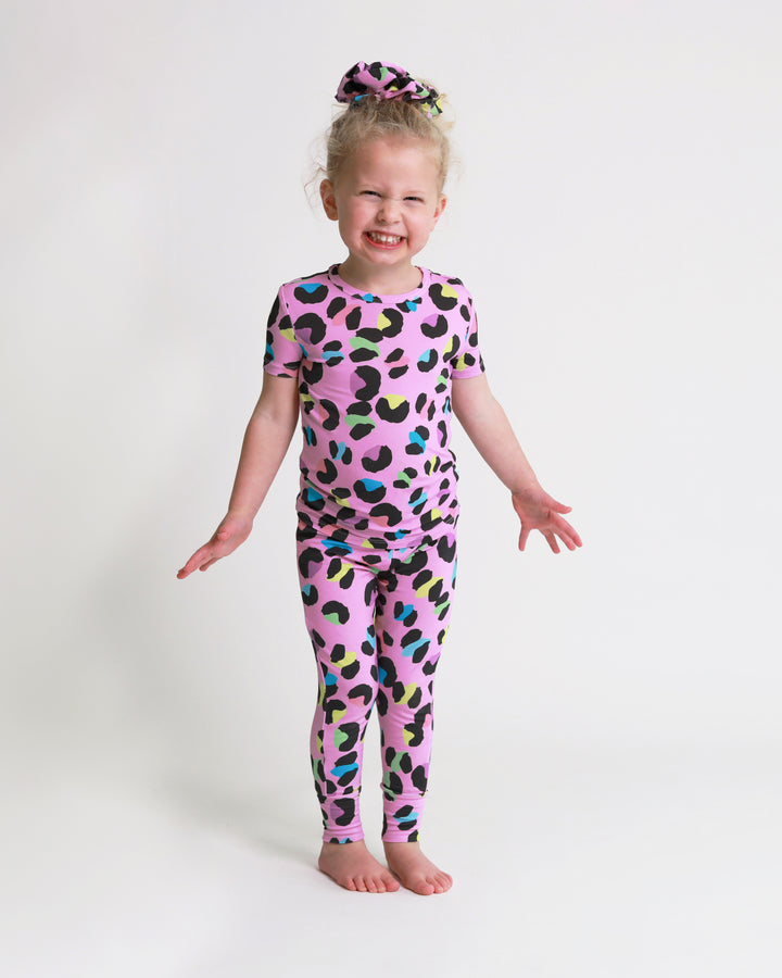 Posh Peanut Electric Leopard Short Sleeve Basic Pajama