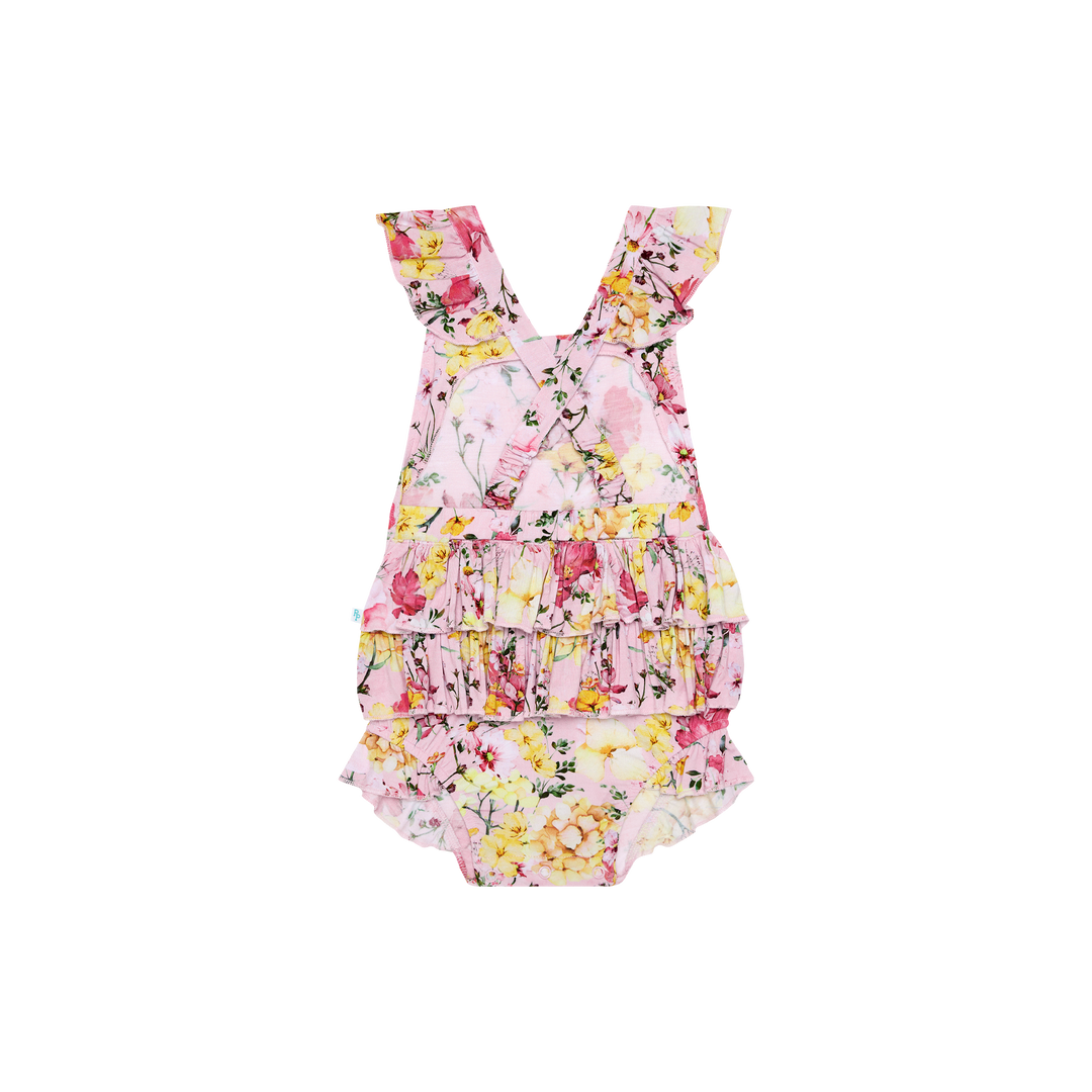 Posh Peanut Gaia Ruffled Strap Bubble Romper