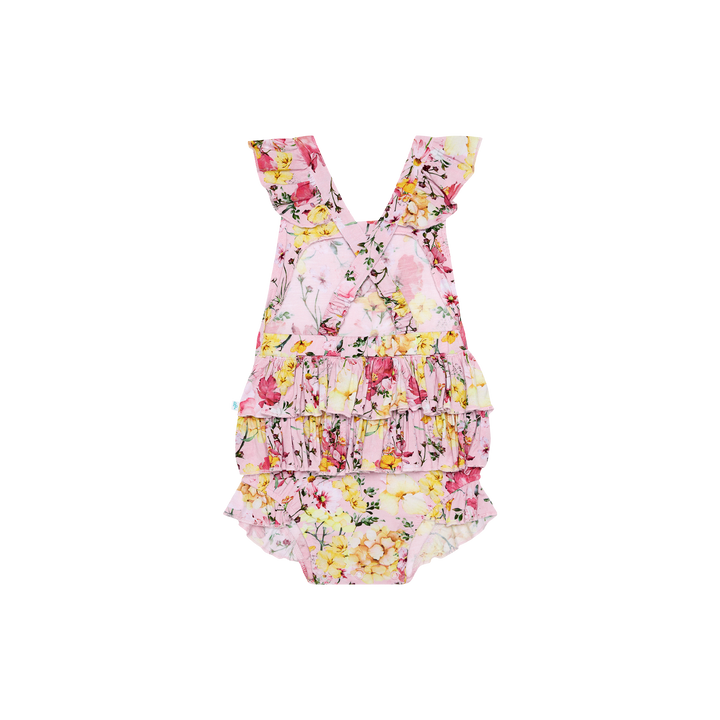 Posh Peanut Gaia Ruffled Strap Bubble Romper