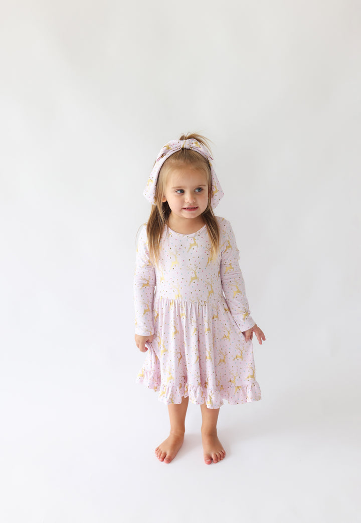 Posh Peanut Ryleigh Long Sleeve Ruffled Twirl Dress