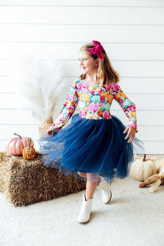 Mila & Rose Preppy Patch Long Sleeve Tutu Dress