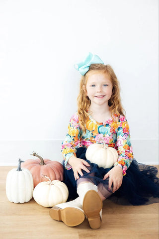 Mila & Rose Preppy Patch Long Sleeve Tutu Dress