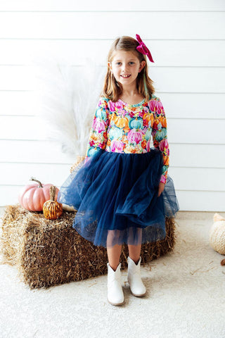 Mila & Rose Preppy Patch Long Sleeve Tutu Dress