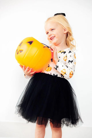 Mila & Rose Pretty in Pumpkin Long Sleeve Tutu Dress
