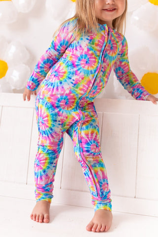 Lev Baby Rainbow Tie Dye Convertible Romper